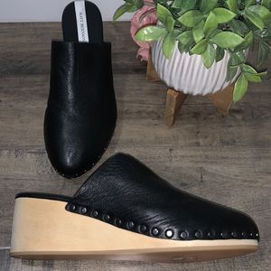 MATT BERNSON LEATHER STUDDED CLOGS